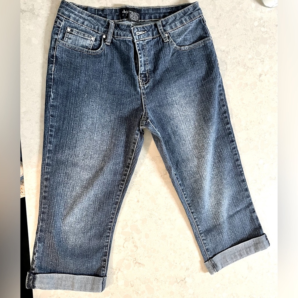 Deja Bleu Women's Size 10 Blue Capri Leg Dark Wash Cotton Blend  Jeans